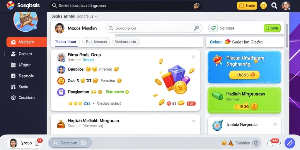 Fitur sosial memungkinkan interaksi antar pemain.