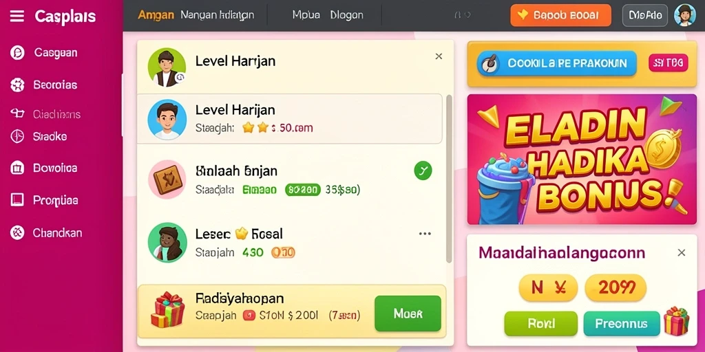 Leaderboard menunjukkan peringkat pemain.